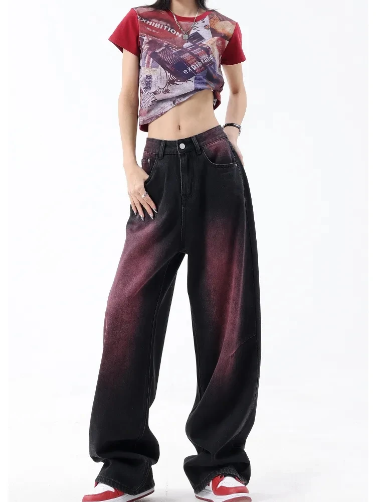 Summer Vintage Soft Woman Jeans Wide Leg Straight High Waisted Pant Fashion Retro Female Red Casual Streetwear Trousers
Summer Vintage Soft Woman Jeans Wide Leg Straight High Waisted Pant Fashion Retro Female Red Casual Streetwear Trousers