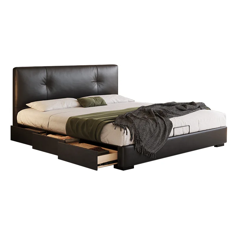 Italian minimalist leather retro light luxury thin flush edge modern simple floor box storage bed
Italian minimalist leather retro light luxury thin flush edge modern simple floor box storage bed