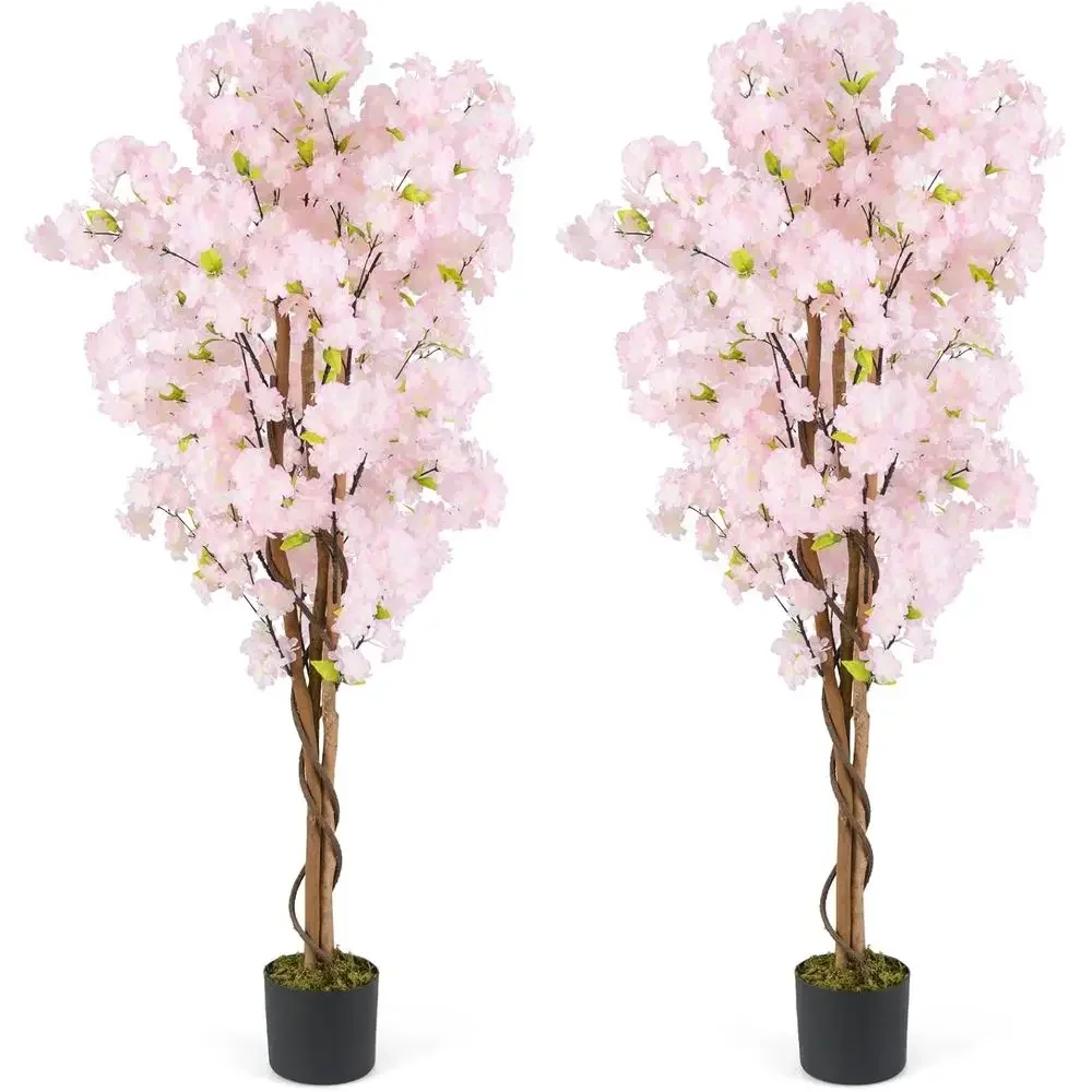 2-Piece Pink Artificial Cherry Blossom Trees in Nursery Pots for Home, Office, and Porch Decor
2-Piece Pink Artificial Cherry Blossom Trees in Nursery Pots for Home, Office, and Porch Decor