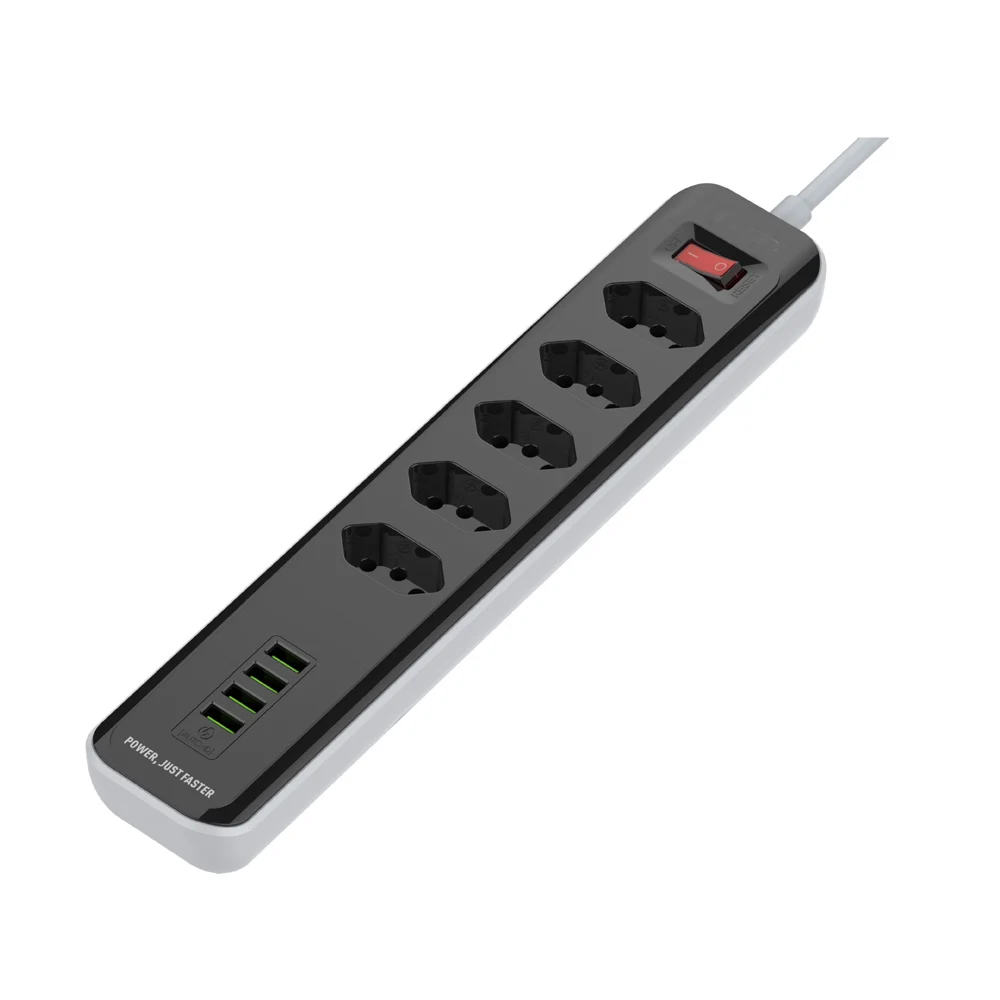Brazil Standard Power Strip with 4 AC Outlets and 4 USB Port Swtich Control Wall Socket Power 2M Extension Plug Adapter Converte
Brazil Standard Power Strip with 4 AC Outlets and 4 USB Port Swtich Control Wall Socket Power 2M Extension Plug Adapter Converte