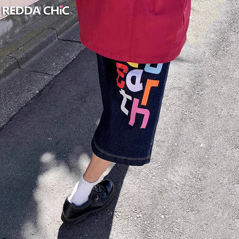 REDDACHIC Summer Colored Letter Baggy Jorts for Men Offset Print Wide Leg Casual Denim Shorts Vintage Y2k Harajuku Streetwear
REDDACHIC Summer Colored Letter Baggy Jorts for Men Offset Print Wide Leg Casual Denim Shorts Vintage Y2k Harajuku Streetwear