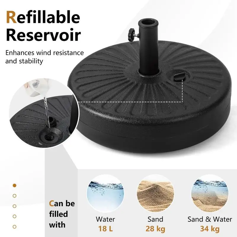 20 Inch Fillable Heavy-Duty Round Umbrella Base Stand
20 Inch Fillable Heavy-Duty Round Umbrella Base Stand
