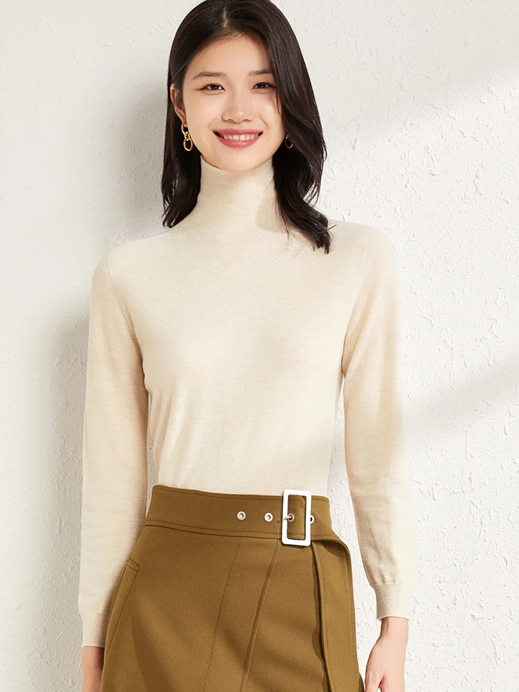 100% Merino Wool Women's High Collar Hoodie Long Sleeve Autumn Winter Warm Fashion Base Sweater Slim Knitted Sweater
100% Merino Wool Women's High Collar Hoodie Long Sleeve Autumn Winter Warm Fashion Base Sweater Slim Knitted Sweater
