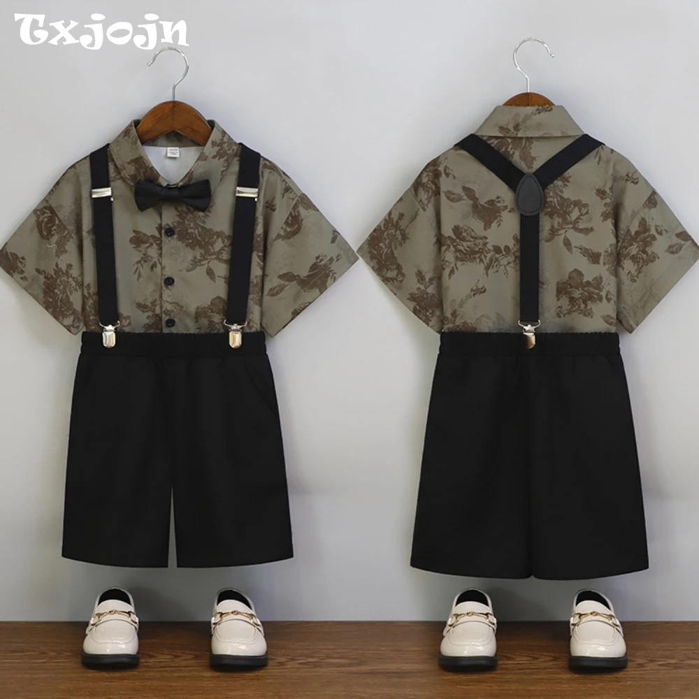 2026 Summer Boys Printed Shirts Overalls With Bow-tie 4 Pieces School Performance Outfit Comfortable Casual Kids Clothes On Sale
2026 Summer Boys Printed Shirts Overalls With Bow-tie 4 Pieces School Performance Outfit Comfortable Casual Kids Clothes On Sale