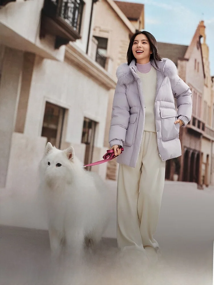 Bosideng Winter Thickened Long Puffer Jacket Women's Warm Coat with Big Pockets Sweet Style Polyester Fiber Duck down Filling
Bosideng Winter Thickened Long Puffer Jacket Women's Warm Coat with Big Pockets Sweet Style Polyester Fiber Duck down Filling