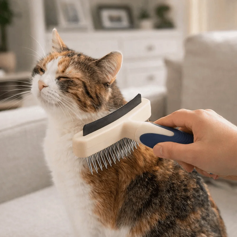 Stainless Steel Dog Grooming Brush Double-headed Non-slip Handle Cat Knotting Comb Movable Comb Needle with Hanging Hole
Stainless Steel Dog Grooming Brush Double-headed Non-slip Handle Cat Knotting Comb Movable Comb Needle with Hanging Hole