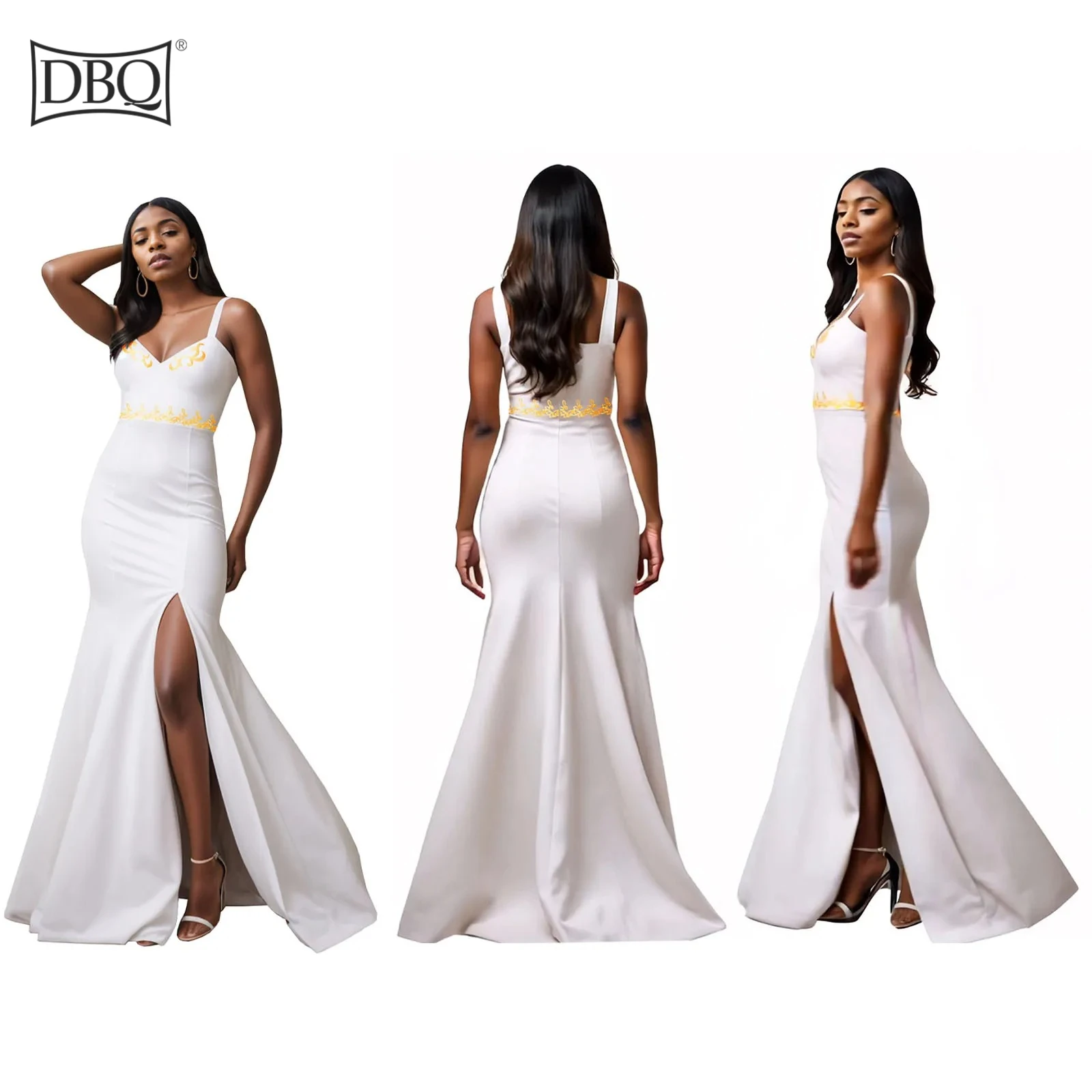 DBQ African Dresses for Women High Waist Embroidery V neck Maxi Dress Elegant Slip Dress
DBQ African Dresses for Women High Waist Embroidery V neck Maxi Dress Elegant Slip Dress