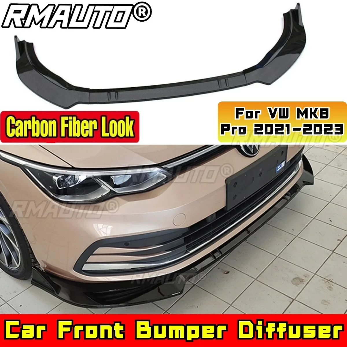 For VW Golf MK8 Pro 2021-2023 Body Kit Front Bumper Splitter Carbon Fiber Look Sport Style Front Bumper Apron Car Accessories
For VW Golf MK8 Pro 2021-2023 Body Kit Front Bumper Splitter Carbon Fiber Look Sport Style Front Bumper Apron Car Accessories