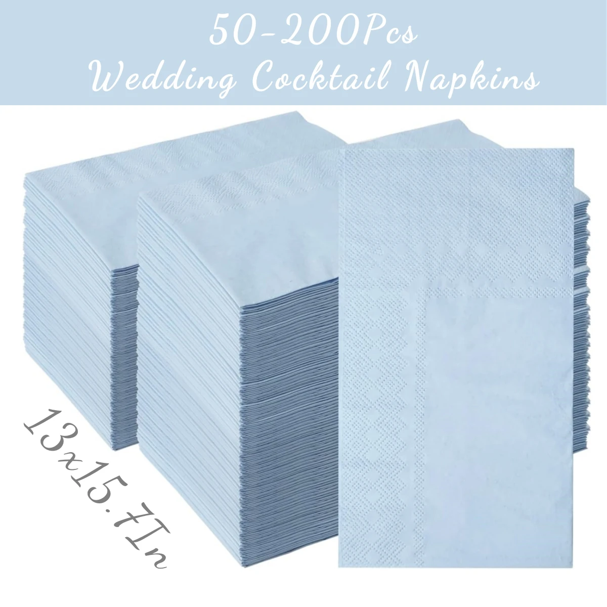 50-200Pcs 2-ply Cocktail Napkins Disposable Blue Paper Hand Towels Dessert Napkins for Dinner Wedding Baby Shower 13 x 15.7In
50-200Pcs 2-ply Cocktail Napkins Disposable Blue Paper Hand Towels Dessert Napkins for Dinner Wedding Baby Shower 13 x 15.7In