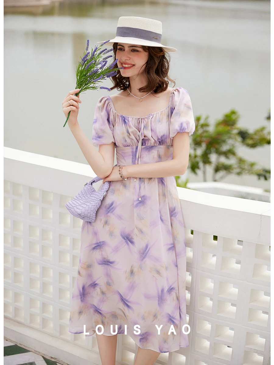 LOUIS YAO Women Dress French Style Elegant Square Neck Short Sleeve Print Dress 2024 Summer Slim Fit Long Dress
LOUIS YAO Women Dress French Style Elegant Square Neck Short Sleeve Print Dress 2024 Summer Slim Fit Long Dress