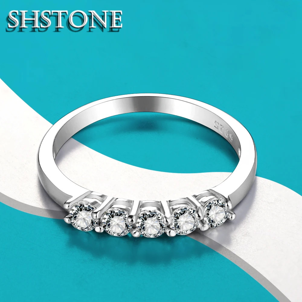 SHSTONE 0.1 Carat 3mm D Color Moissanite Ring Top Quality 925 Sterling Sliver White Gold Diamond Rings for Women Wedding Jewelry
SHSTONE 0.1 Carat 3mm D Color Moissanite Ring Top Quality 925 Sterling Sliver White Gold Diamond Rings for Women Wedding Jewelry