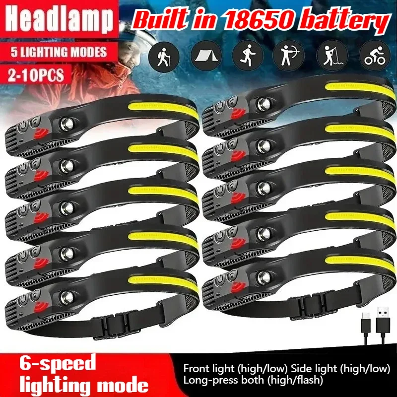 USB Rechargeable LED Sensor Headlamp COB Headlight Head Torch Work Light Waterproof Headlamp for Fishing Camping Lantern
USB Rechargeable LED Sensor Headlamp COB Headlight Head Torch Work Light Waterproof Headlamp for Fishing Camping Lantern