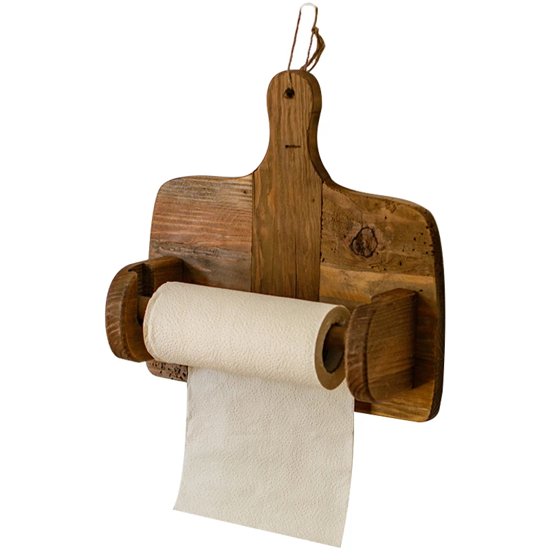 Natural old wood roll paper kitchen tissue rack restaurant chopping board creative decoration storage and organization rag
Natural old wood roll paper kitchen tissue rack restaurant chopping board creative decoration storage and organization rag