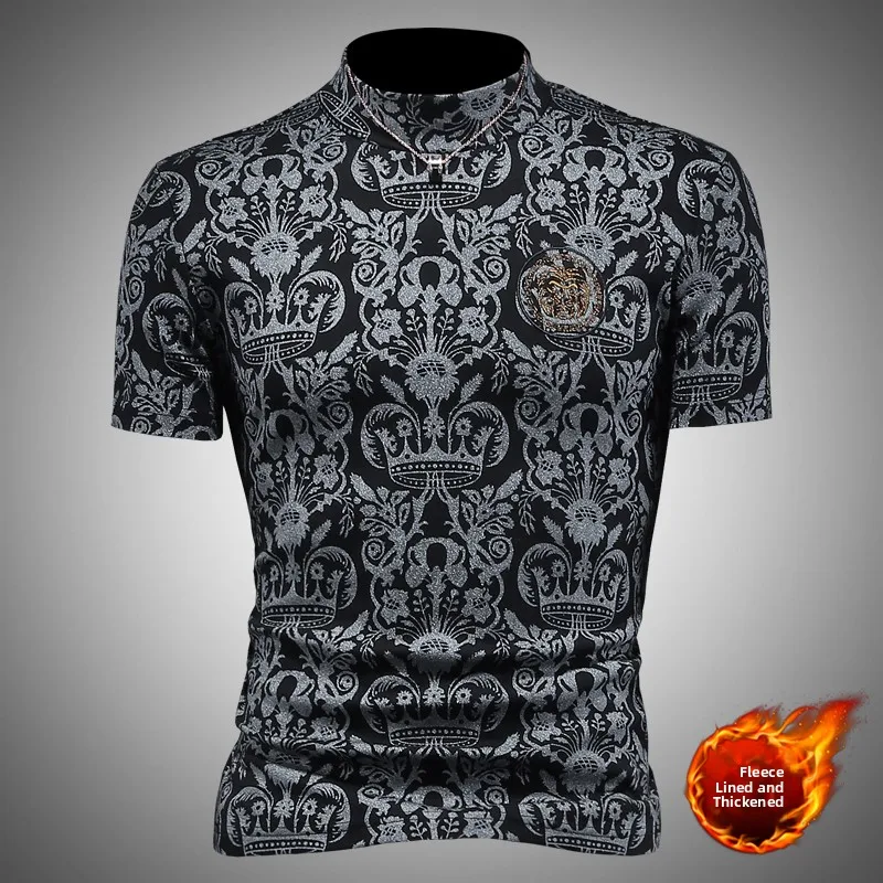 Мужская футболка с ретро-принтом, утолщенная, с высоким воротником, модная базовая модель, городской стиль, из хлопково-шерстяной ткани
Мужская футболка с ретро-принтом, утолщенная, с высоким воротником, модная базовая модель, городской стиль, из хлопково-шерстяной ткани