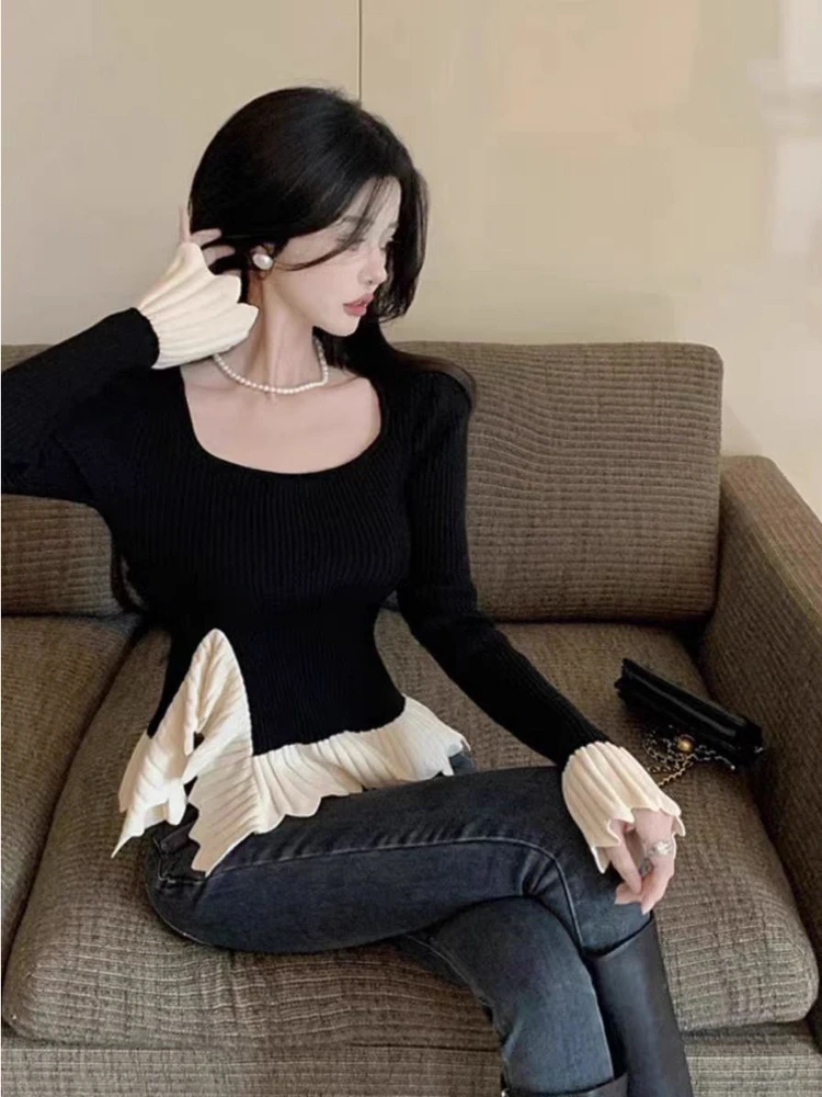 Women's Square Collar Knitted Base Shirt Spring New Lazy Style Bell Sleeve Inner Wear Warm Long Sleeve Regular Fit Citywalk
Women's Square Collar Knitted Base Shirt Spring New Lazy Style Bell Sleeve Inner Wear Warm Long Sleeve Regular Fit Citywalk