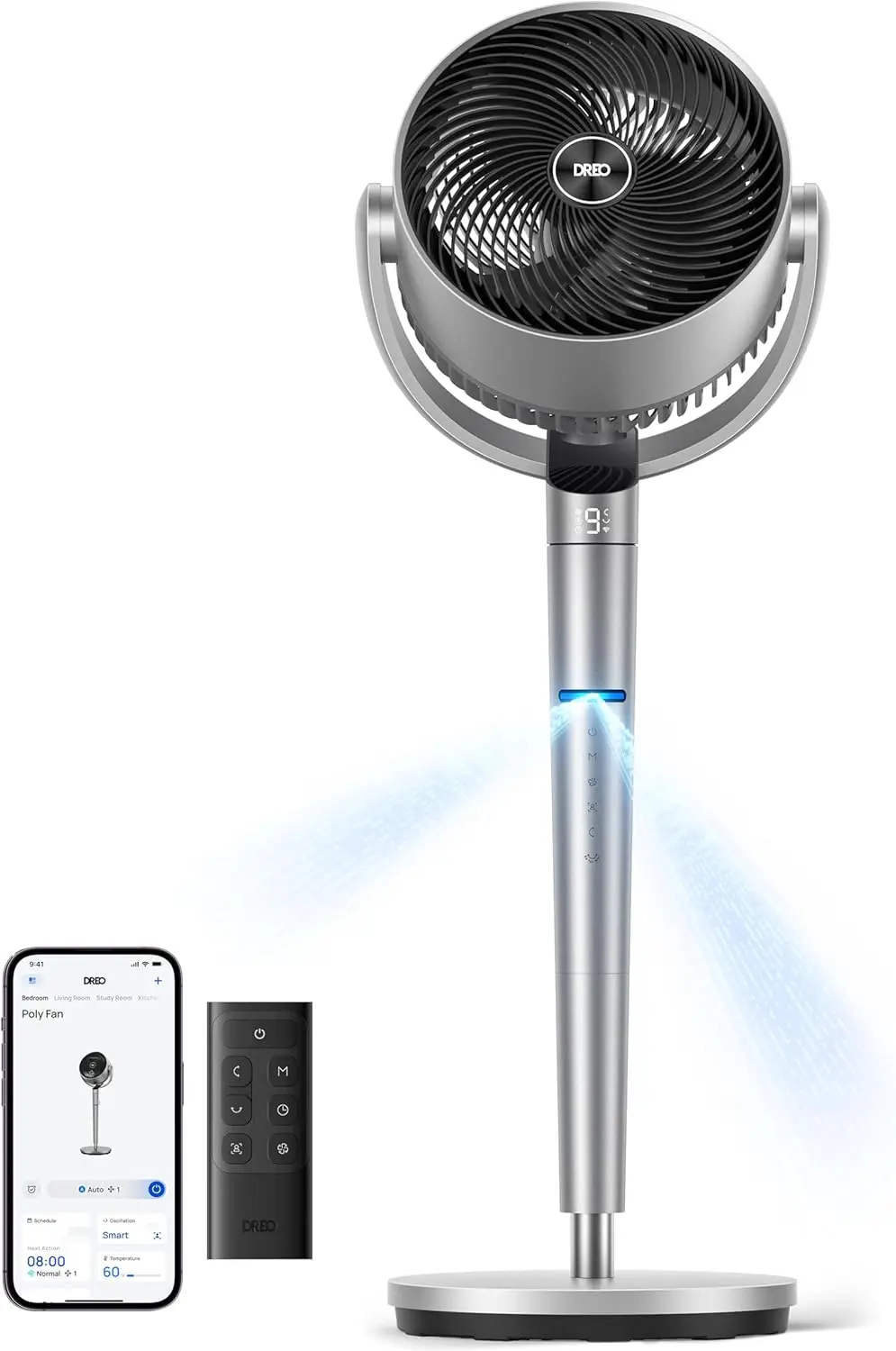 Smart Pedestal Fan with 3D Oscillation for Bedroom, 110ft Airflow, Wi-Fi/Voice/Remote, Works with Alexa/Google, 9 Speeds, 6
Smart Pedestal Fan with 3D Oscillation for Bedroom, 110ft Airflow, Wi-Fi/Voice/Remote, Works with Alexa/Google, 9 Speeds, 6