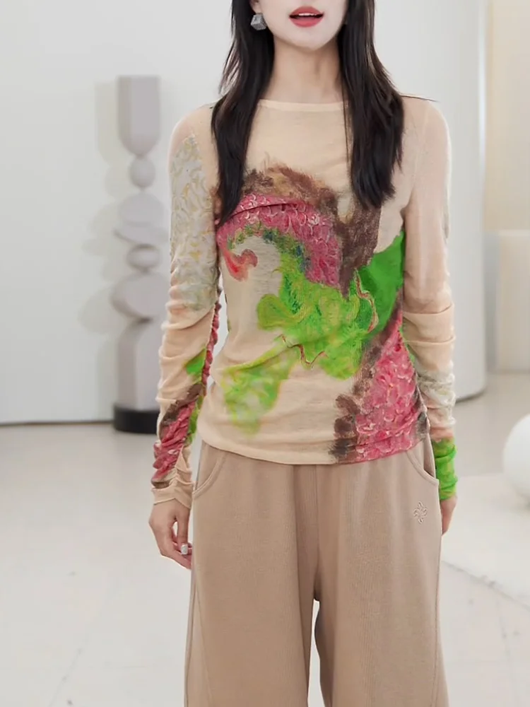 Новинка: Универсальный облегающий топ в стиле ретро с принтом, больших размеров, для осеннего сезона
Новинка: Универсальный облегающий топ в стиле ретро с принтом, больших размеров, для осеннего сезона