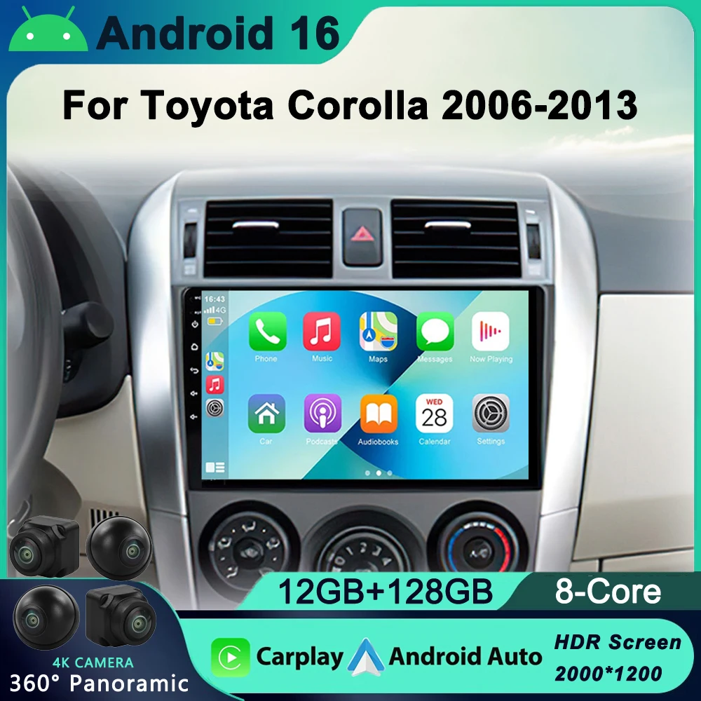 Android 16 For Toyota Corolla 10 E140 E150 2006 - 2013 Car Radio Multimedia Video Player Navigation GPS No 2Din 2 Din Dvd WIFI4G
Android 16 For Toyota Corolla 10 E140 E150 2006 - 2013 Car Radio Multimedia Video Player Navigation GPS No 2Din 2 Din Dvd WIFI4G