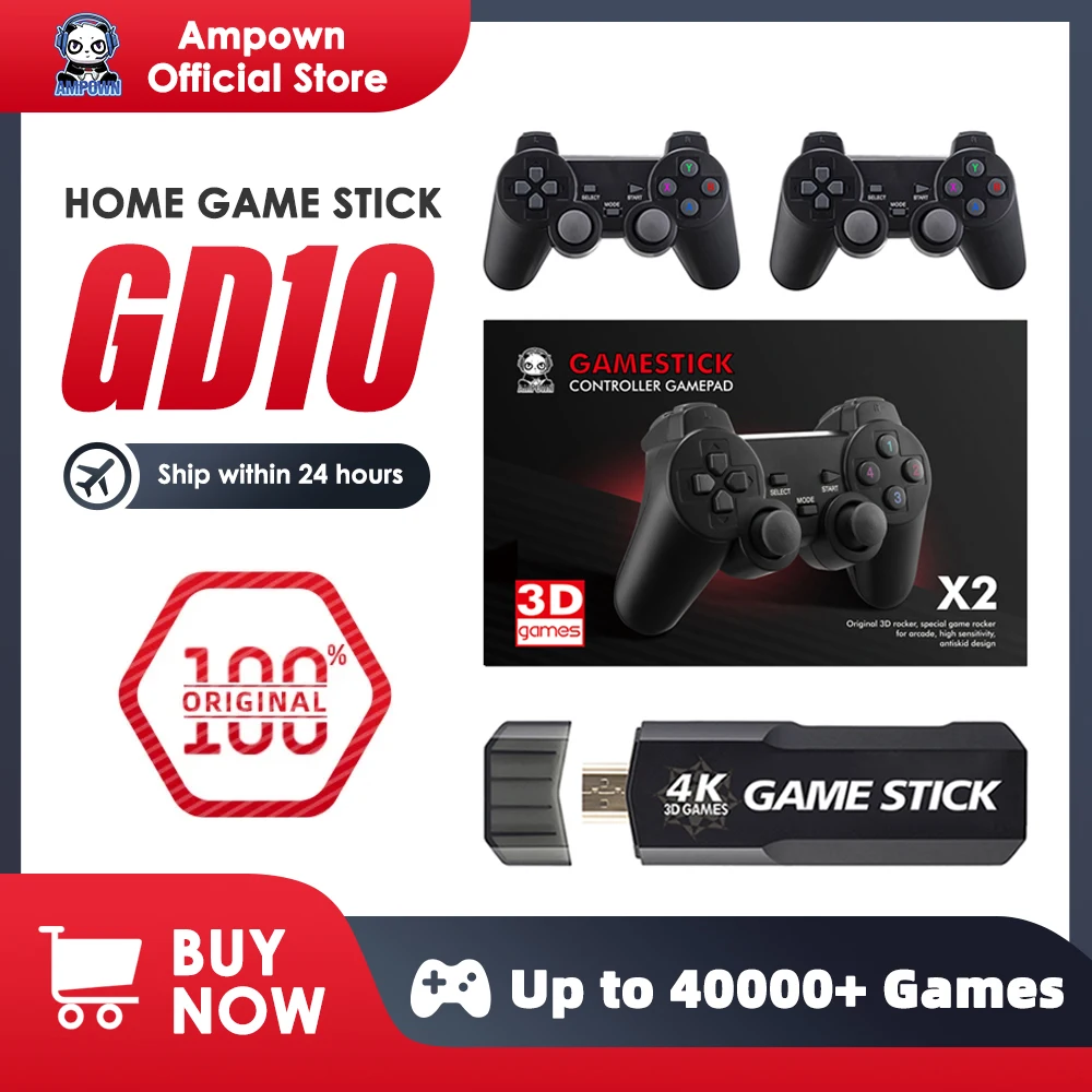 ТВ-приставка Игровая Ampown GD10, 4K, 60 кадров/с, HDMI-выход, ультранизкая задержка, 2,4 ГГц, две ручки, портативная домашняя игровая консоль
ТВ-приставка Игровая Ampown GD10, 4K, 60 кадров/с, HDMI-выход, ультранизкая задержка, 2,4 ГГц, две ручки, портативная домашняя игровая консоль