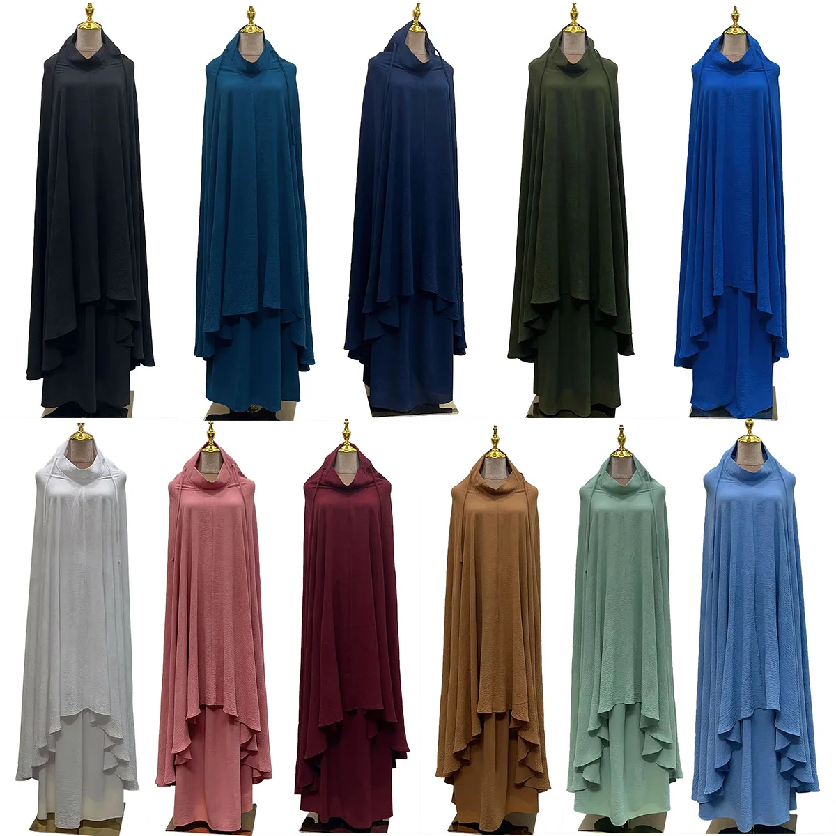 Ramadan Eid Djellaba Khimar Jalabiya Hijab Abaya 2 Piece Set Kaftan Prayer Garment Muslim Dress Women Dubai Islam Clothing Robe
Ramadan Eid Djellaba Khimar Jalabiya Hijab Abaya 2 Piece Set Kaftan Prayer Garment Muslim Dress Women Dubai Islam Clothing Robe