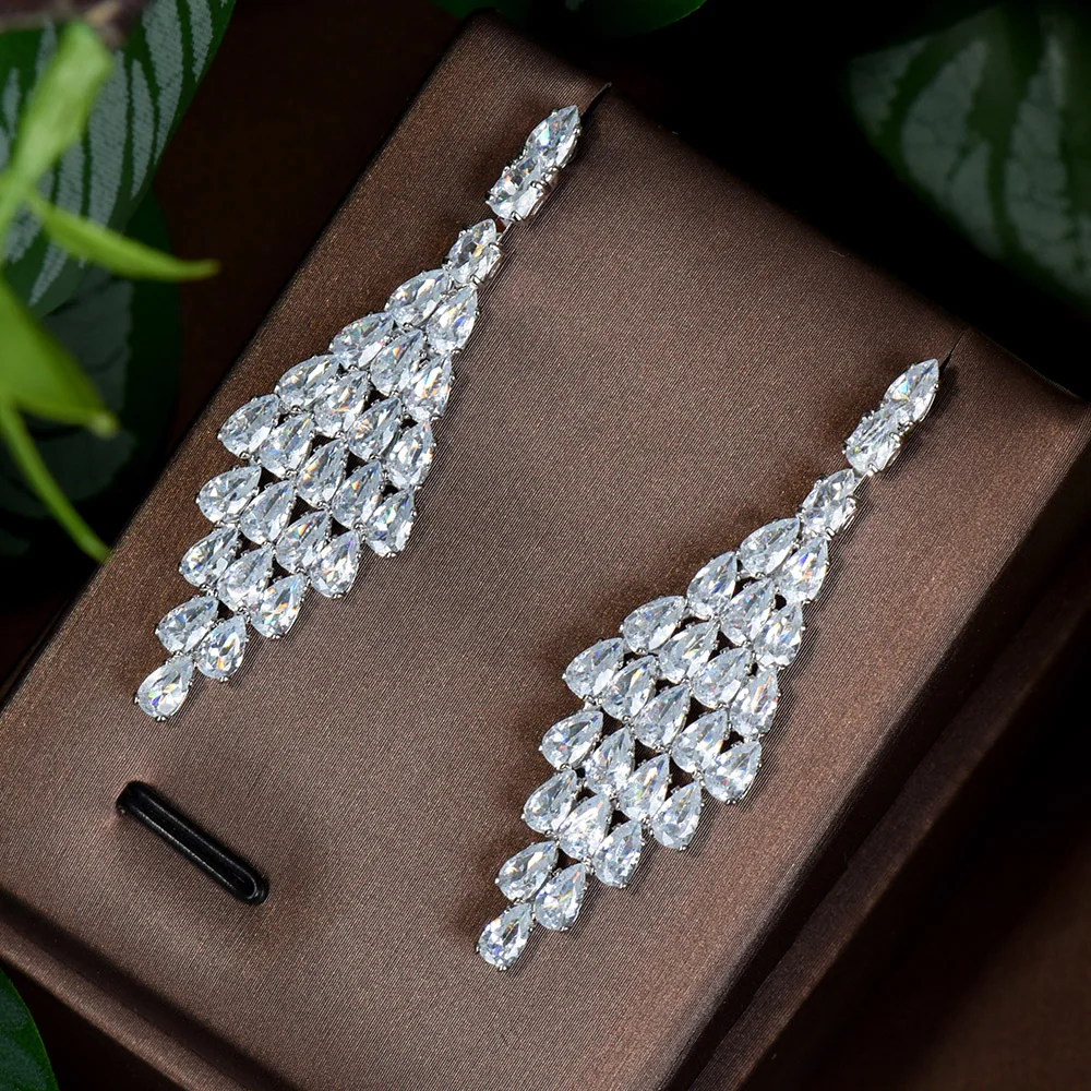 HIBRIDE Long Water Drop Cubic Zirconia Earrings For Women Bridal 2024 New Fashion Dangle Earrings Femme Brincos E-844
HIBRIDE Long Water Drop Cubic Zirconia Earrings For Women Bridal 2024 New Fashion Dangle Earrings Femme Brincos E-844