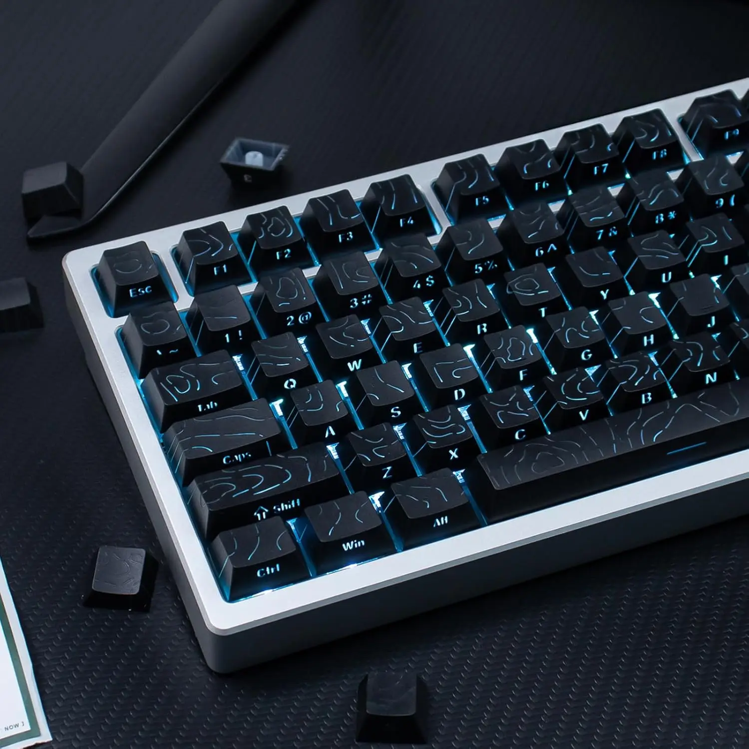 134 Keys PBT Doubleshot Black Keycaps Cherry Profile Shine Through Topographic Keycaps Set Fit for 61/64/87/104/108 Cherry Mx Sw
134 Keys PBT Doubleshot Black Keycaps Cherry Profile Shine Through Topographic Keycaps Set Fit for 61/64/87/104/108 Cherry Mx Sw