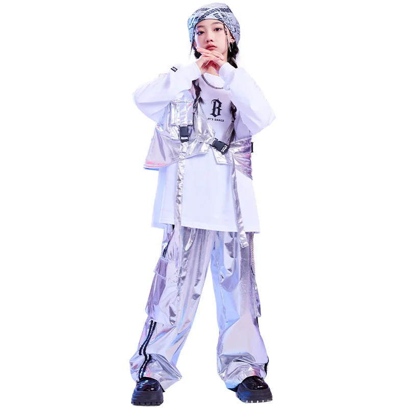 Boys Hip Hop Silver Vest Sweatshirt Street Dance Shiny Cargo Pants Girls K-pop Streetwear Kids Jazz Clothes Sets Child Costumes
Boys Hip Hop Silver Vest Sweatshirt Street Dance Shiny Cargo Pants Girls K-pop Streetwear Kids Jazz Clothes Sets Child Costumes