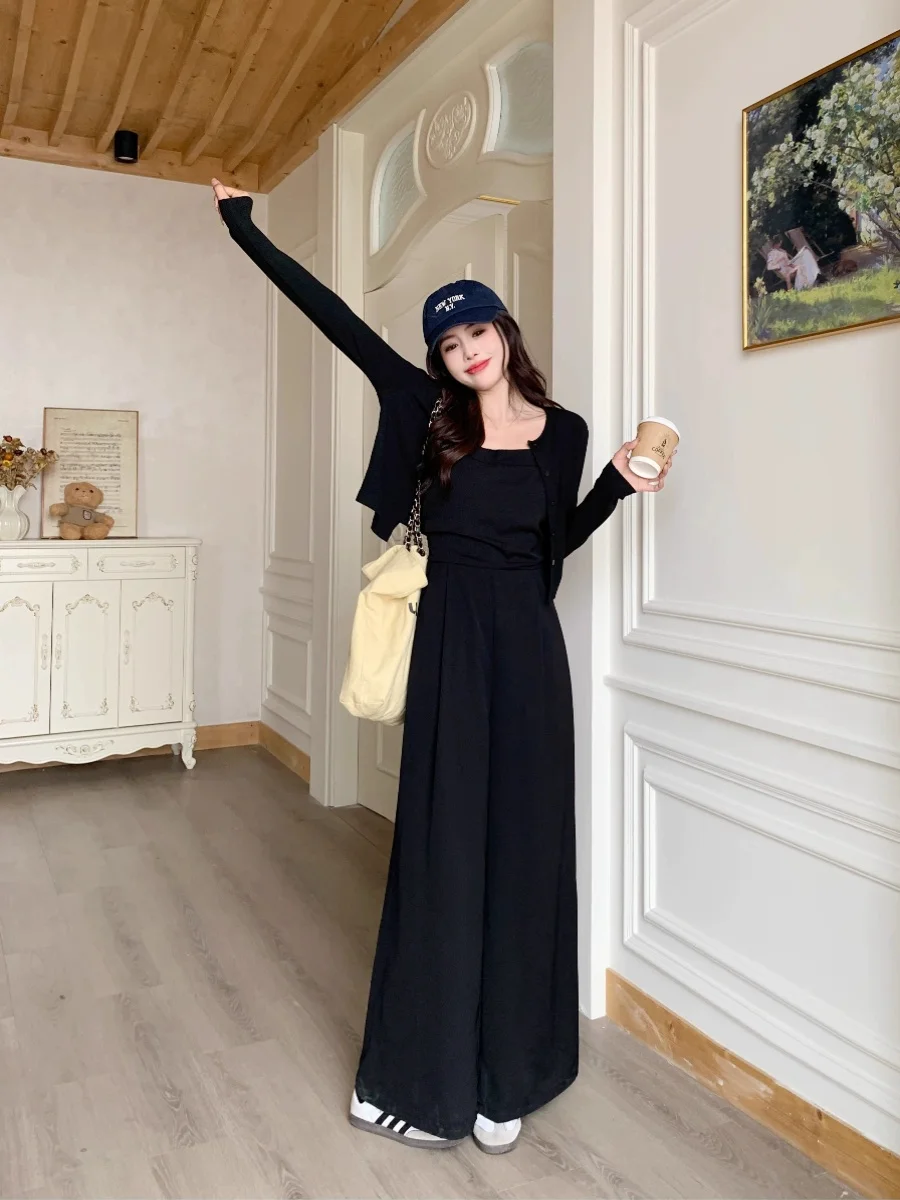 plus Size Women's Hepburn Sle Two-Piece Suit Spring Waist-Cinching Slimming Jumpsuit with oulder Wrap Outerwear 
plus Size Women's Hepburn Sle Two-Piece Suit Spring Waist-Cinching Slimming Jumpsuit with oulder Wrap Outerwear