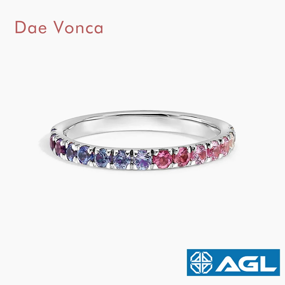 Round Rainbow Sapphire Half Eternity Ring 14K White Gold Colored Lilac Ombre Lab Grown Sapphire Ring Band For Ladies
Round Rainbow Sapphire Half Eternity Ring 14K White Gold Colored Lilac Ombre Lab Grown Sapphire Ring Band For Ladies