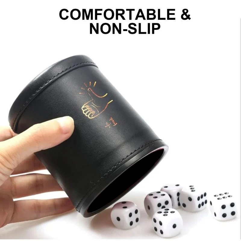 Quiet PU Leather Straight Dices Cup Shaker Dices Cups Bar Game Supply
Quiet PU Leather Straight Dices Cup Shaker Dices Cups Bar Game Supply