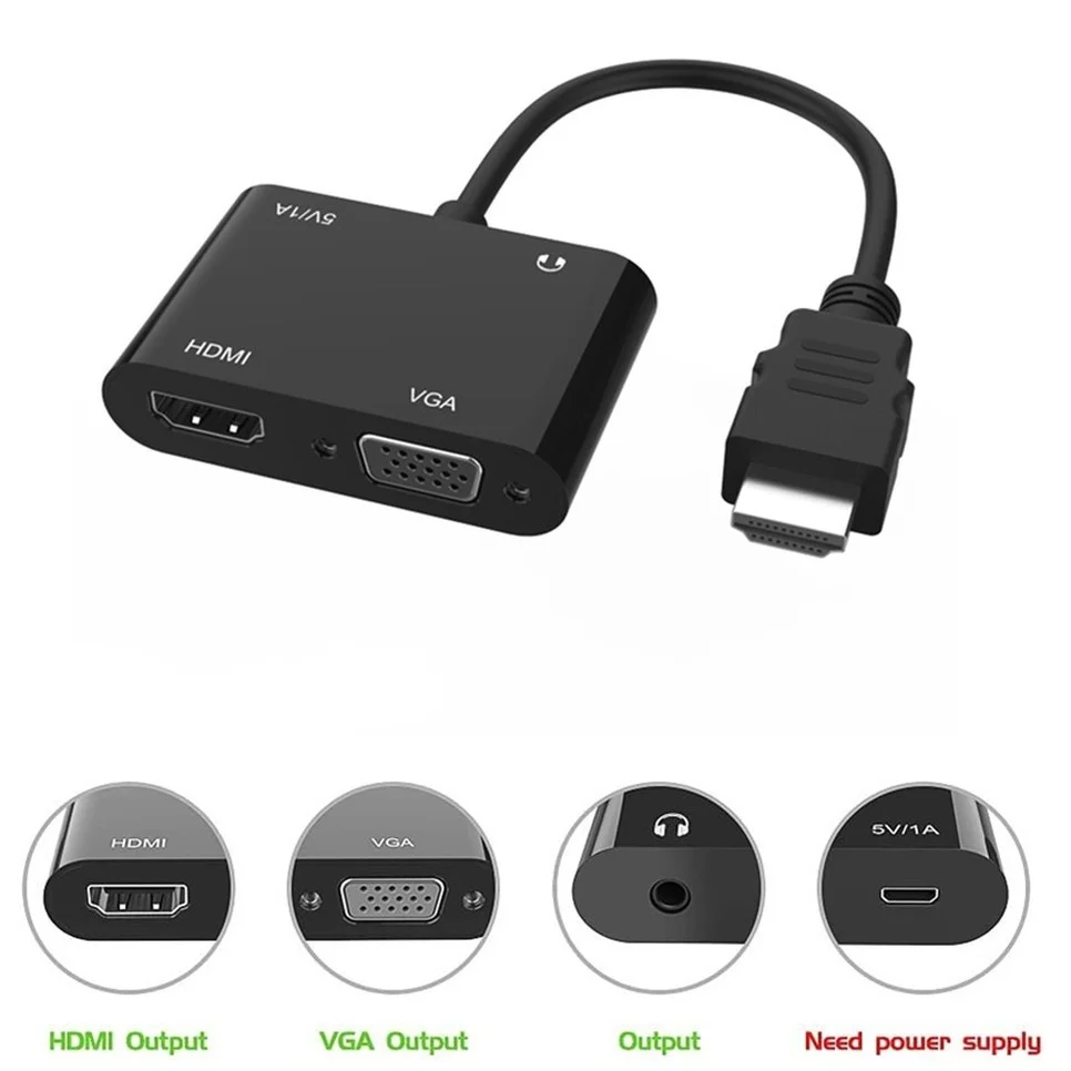 HDMI to VGA , 1080P VGA, Deskp, Lapp, PC, Monir, Projecr, HDTV Adapter Splitter for Computer
HDMI to VGA , 1080P VGA, Deskp, Lapp, PC, Monir, Projecr, HDTV Adapter Splitter for Computer