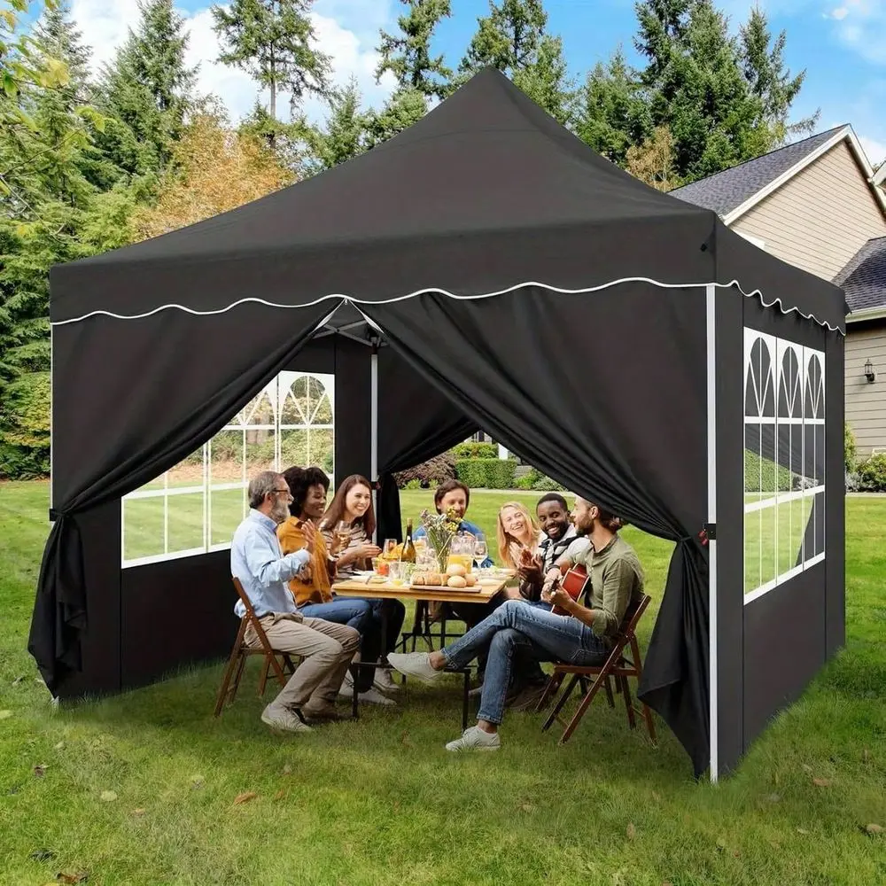 Pop Up Canopy With Sidewalls, Outdoor Instant Canopy Tent For Commercial Events, Camping, Backyard Parties Black
Pop Up Canopy With Sidewalls, Outdoor Instant Canopy Tent For Commercial Events, Camping, Backyard Parties Black