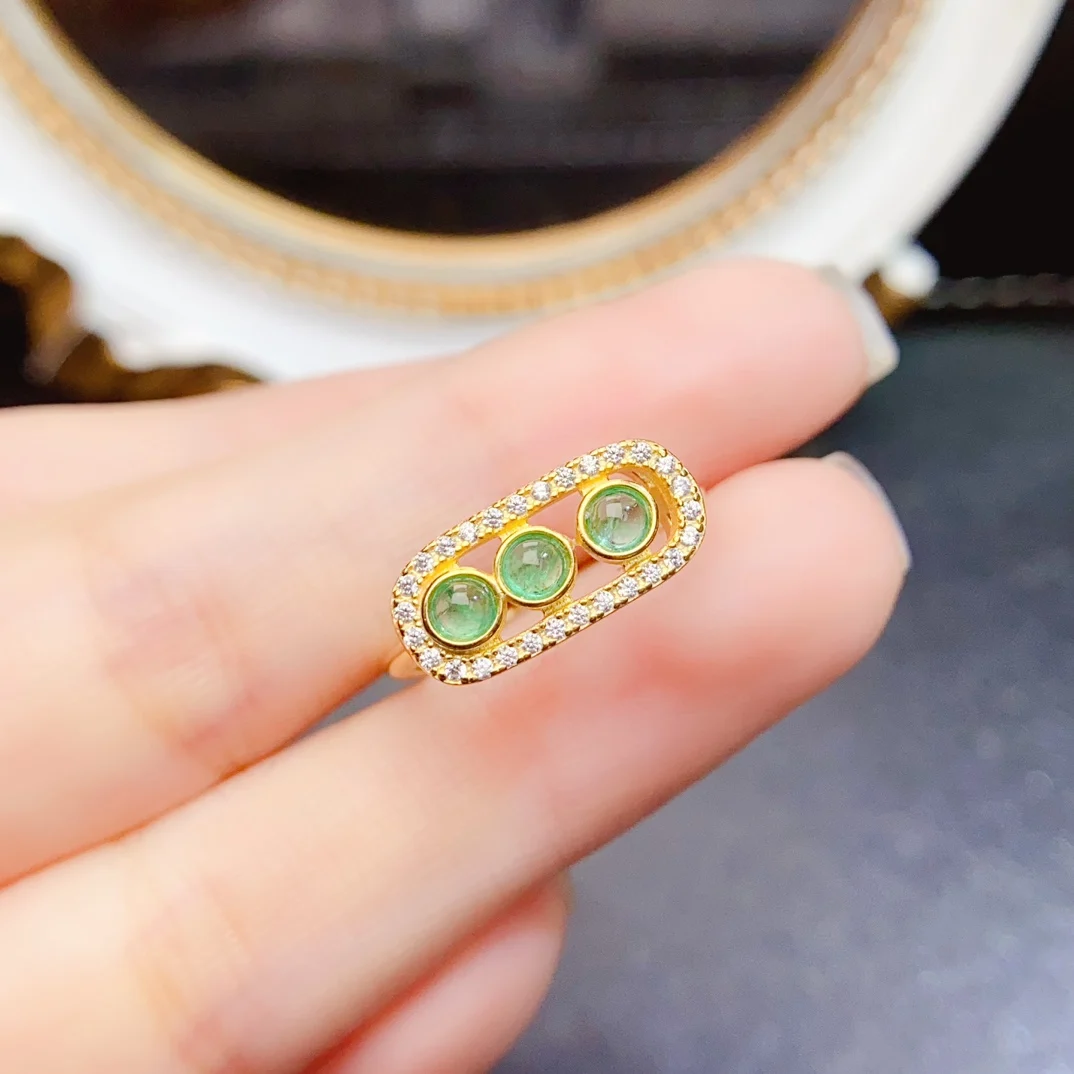 FS Fashion 3mm Natural Emerald Ring Real S925 Sterling Silver Fine Charm Weddings Jewelry for Woman MeiBaPJ
FS Fashion 3mm Natural Emerald Ring Real S925 Sterling Silver Fine Charm Weddings Jewelry for Woman MeiBaPJ
