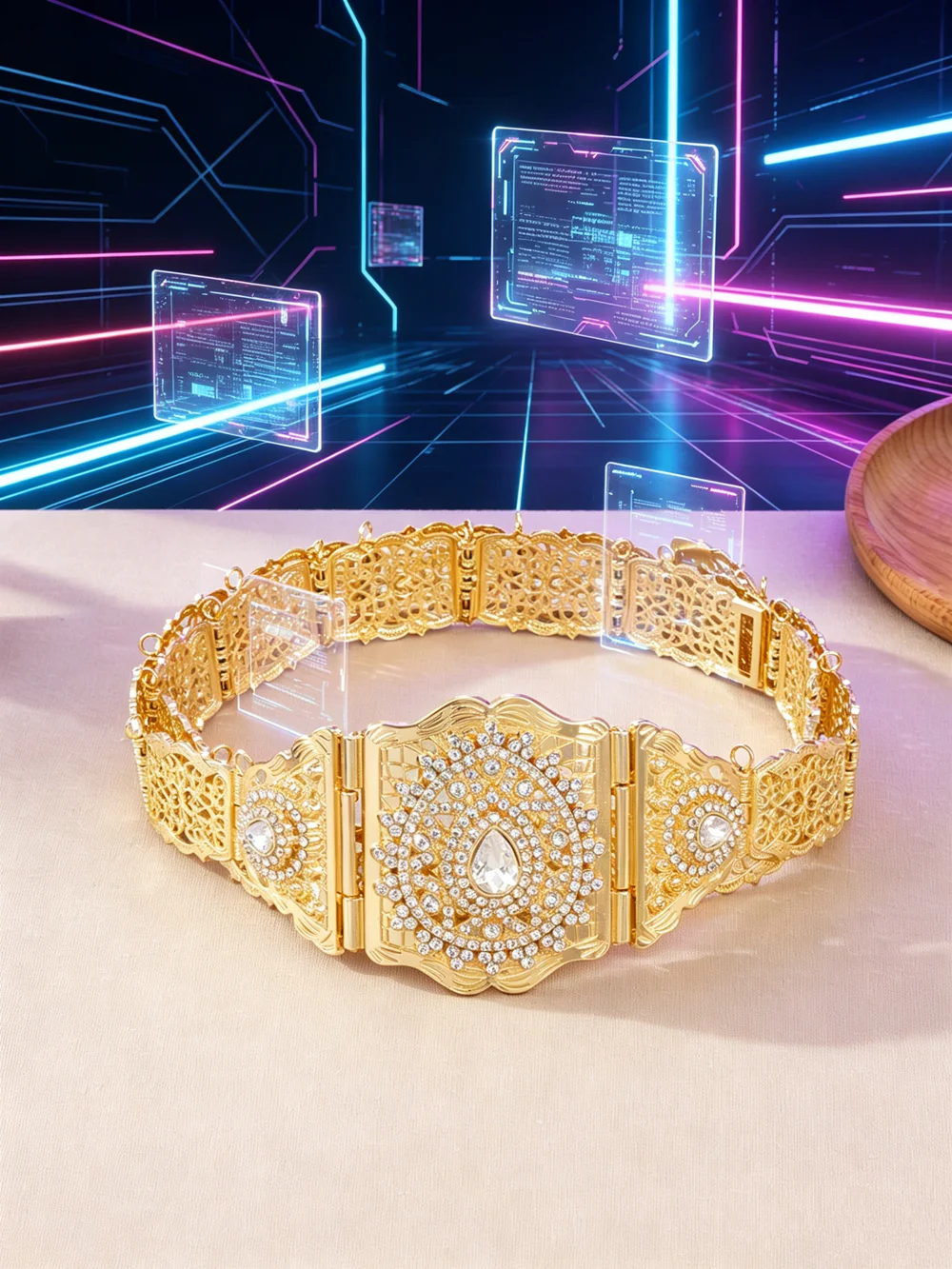 Shiny Gold Plated Metal Wedding Belt with Hollow out Pattern Moroccan Belt for Parties Festivals And Bridal Gifts
Shiny Gold Plated Metal Wedding Belt with Hollow out Pattern Moroccan Belt for Parties Festivals And Bridal Gifts