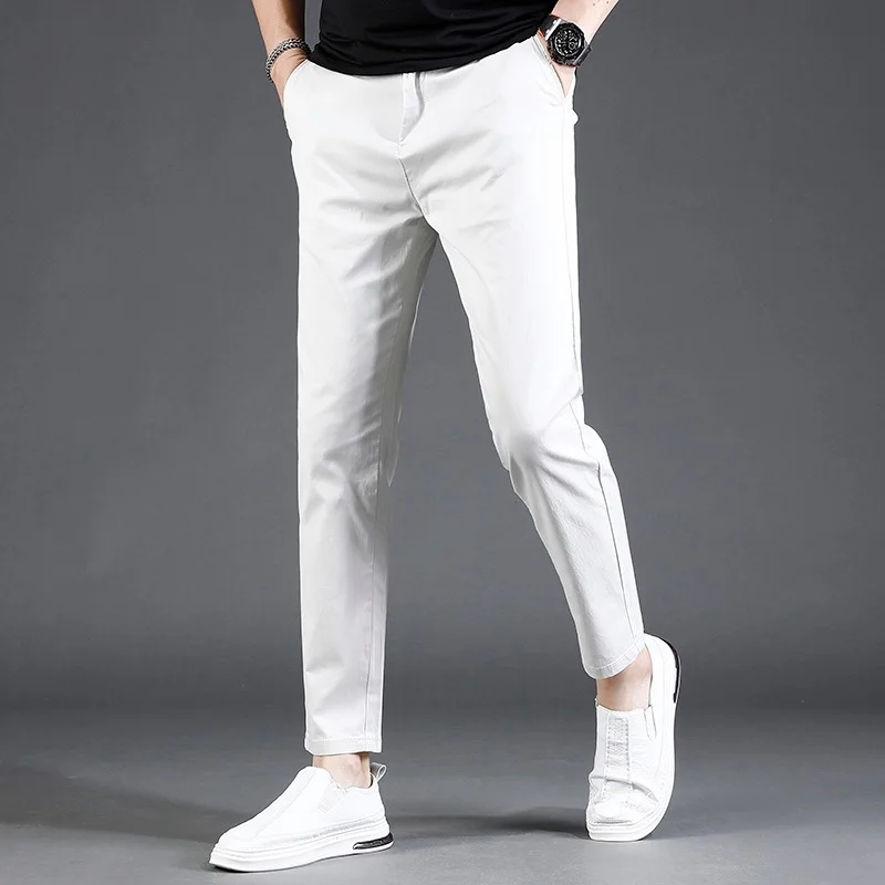 Men Casual Summer Pants Korean Style Streetwear Lightweight Cotton Gray White Slim Fit Ankle-Length Trousers
Men Casual Summer Pants Korean Style Streetwear Lightweight Cotton Gray White Slim Fit Ankle-Length Trousers