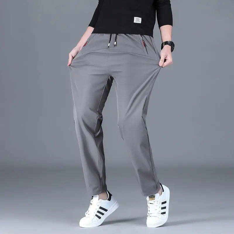 Men's Ice Silk Trousers Solid High-Waist Loose Breathable Straight-Leg Casual Pants 2024 Thin Quick-Drying Sports Q244
Men's Ice Silk Trousers Solid High-Waist Loose Breathable Straight-Leg Casual Pants 2024 Thin Quick-Drying Sports Q244