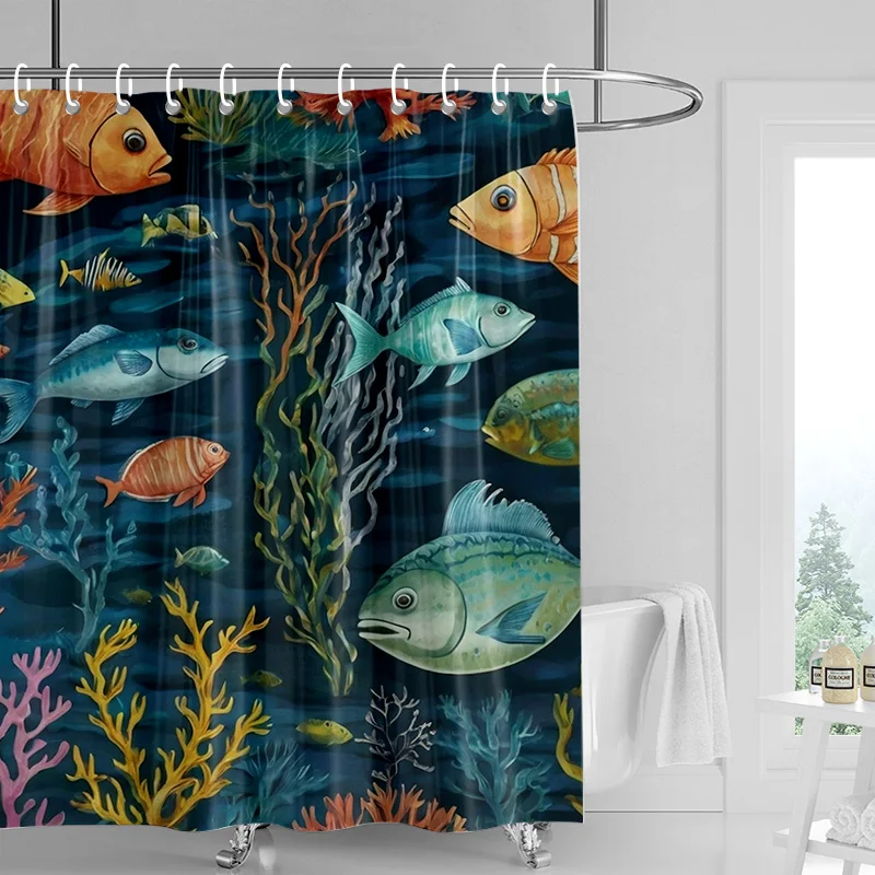 Marine Life Theme Waterproof Shower Curtain Bathtub Bathroom Partition Curtain Bathroom Decorative Shower Curtain 180x 180cm
Marine Life Theme Waterproof Shower Curtain Bathtub Bathroom Partition Curtain Bathroom Decorative Shower Curtain 180x 180cm