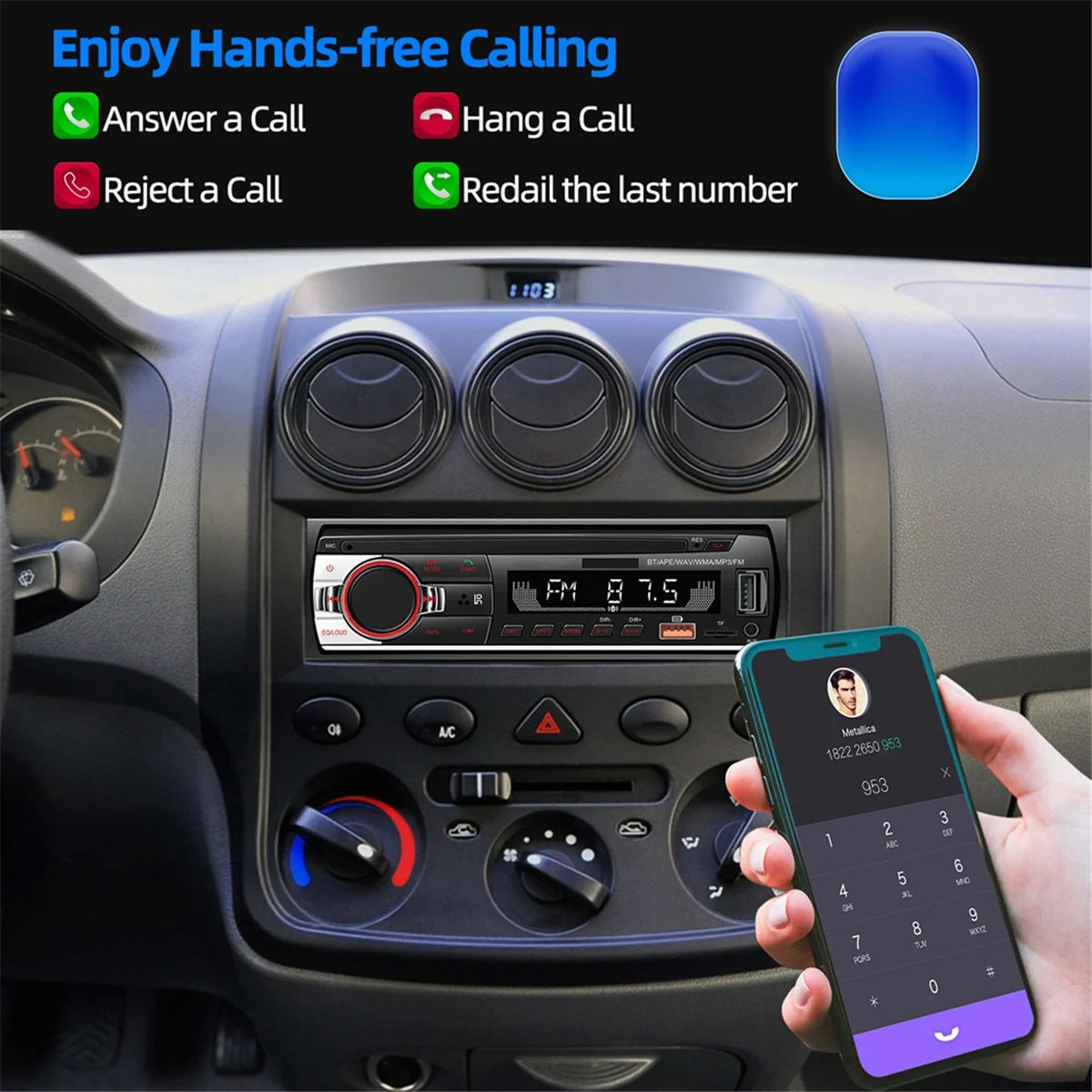 ATS-12V Car Bluetooth MP3 Player FM Radio Stereo Handsfree Call Stereo Player LED Backlight Display USB Charging CD
ATS-12V Car Bluetooth MP3 Player FM Radio Stereo Handsfree Call Stereo Player LED Backlight Display USB Charging CD