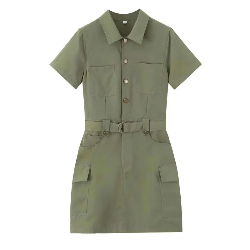 Hot Sale2025Spring New Women's Fashion Simple Short Sleeve Green Work Dress
Hot Sale2025Spring New Women's Fashion Simple Short Sleeve Green Work Dress