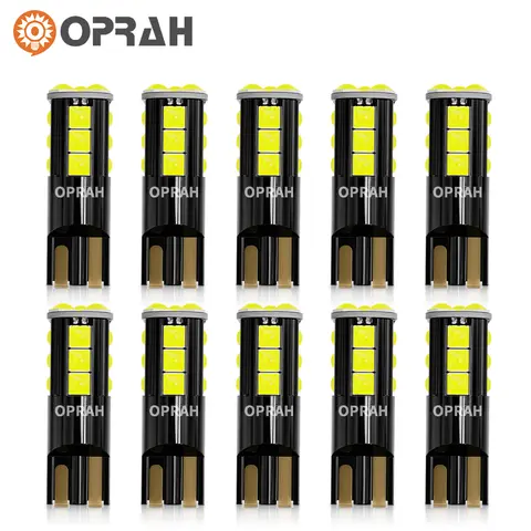 10Pcs Newest W5W T10 LED Bulb OPRAH Universal 168 194 T10 5W5 3030 3D Chip 10SMD Canbus For Car Parking Position Dome Lights 12V