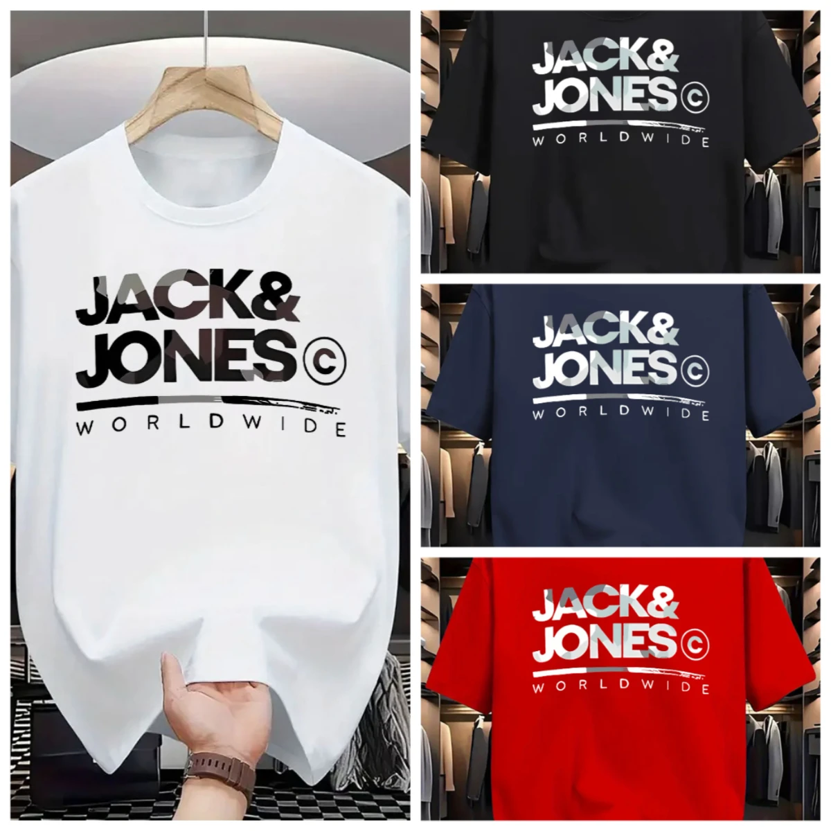 Футболка JACK JONES для мужчин и женщин, хлопковые футболки с короткими рукавами, футболка люксового бренда, модные трендовые удобные топы, мужская футболка Y2k, одежда
Футболка JACK JONES для мужчин и женщин, хлопковые футболки с короткими рукавами, футболка люксового бренда, модные трендовые удобные топы, мужская футболка Y2k, одежда