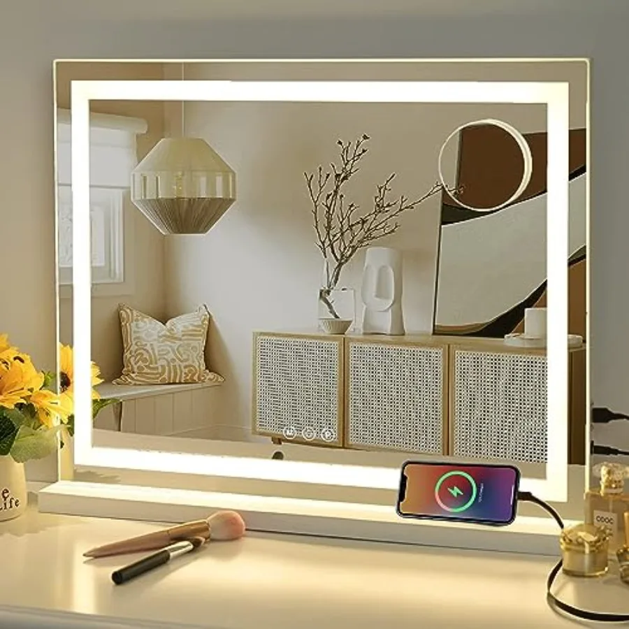 23" x 19" Vanity Mirror with Lights, Large Makeup Mirror with 3 Color Modes and Adjustable Brightn, Detachable 10x Zoom Mirror,
23" x 19" Vanity Mirror with Lights, Large Makeup Mirror with 3 Color Modes and Adjustable Brightn, Detachable 10x Zoom Mirror,