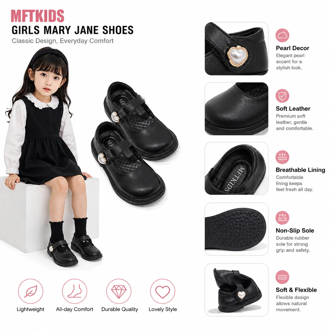 Girls Solid Color Leather Shoes for Wedding Party Kids Black Causal School Shoes Children Dress Shoes Princess Lolita Mary Janes
Girls Solid Color Leather Shoes for Wedding Party Kids Black Causal School Shoes Children Dress Shoes Princess Lolita Mary Janes