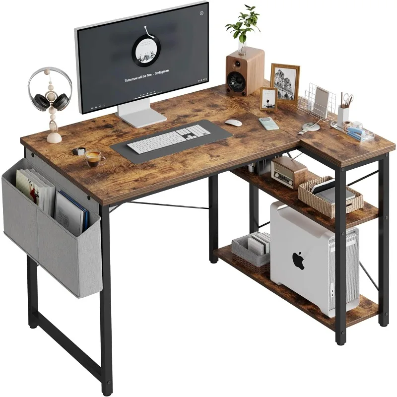 L Shaped Computer Desk with Reversible Shelves, 40 Inch Small Corner Desk with Storage Bag
L Shaped Computer Desk with Reversible Shelves, 40 Inch Small Corner Desk with Storage Bag