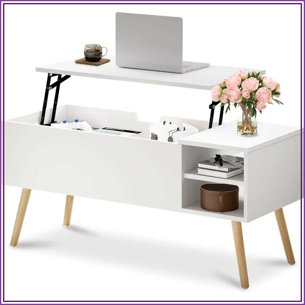 Lift Top Coffee Table with Hidden Storage & Solid Wood Legs, Open Shelves, 40"
Lift Top Coffee Table with Hidden Storage & Solid Wood Legs, Open Shelves, 40"