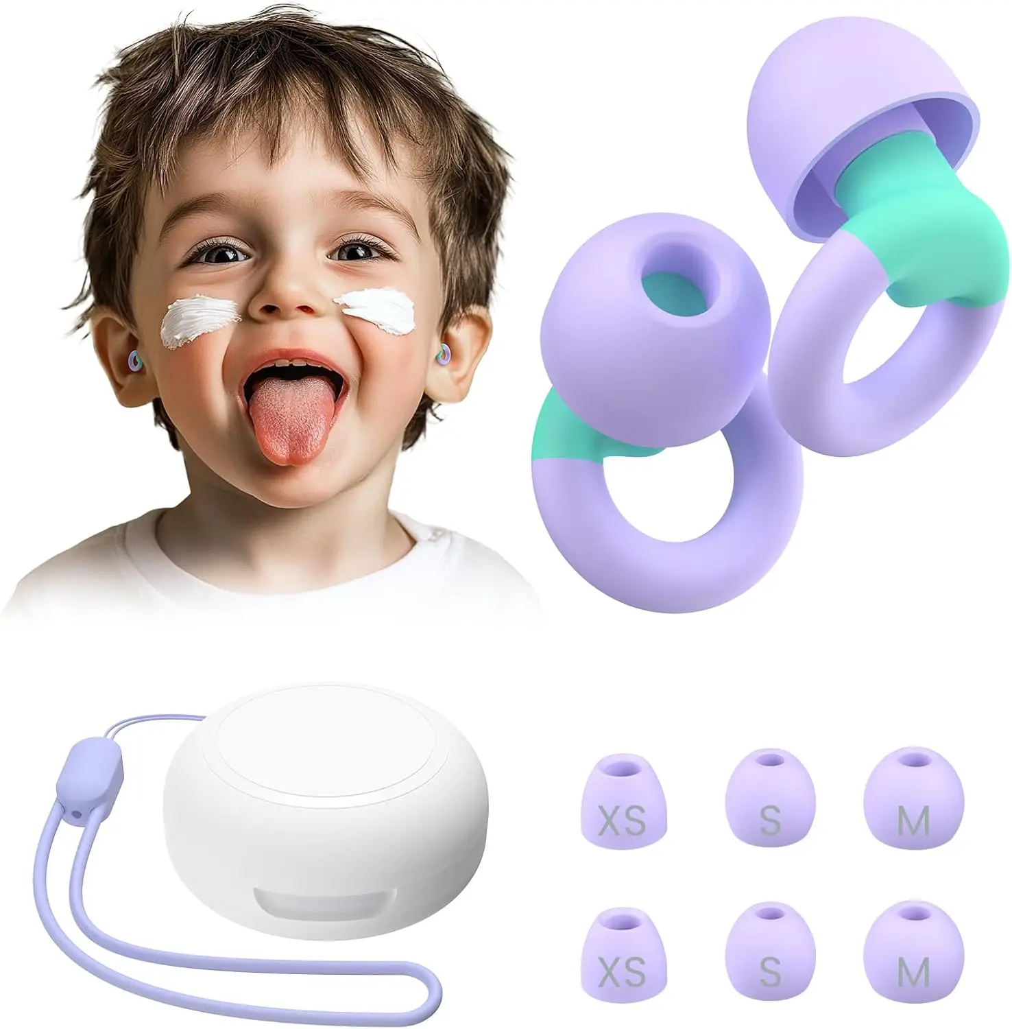 Kids Ear Plugs (6+ Yrs) - 2 Pairs Reusable Noise Reduction, 6 Tips, Soft Silicone for Sleeping, Focus, Travel, Concerts, 25-30dB
Kids Ear Plugs (6+ Yrs) - 2 Pairs Reusable Noise Reduction, 6 Tips, Soft Silicone for Sleeping, Focus, Travel, Concerts, 25-30dB