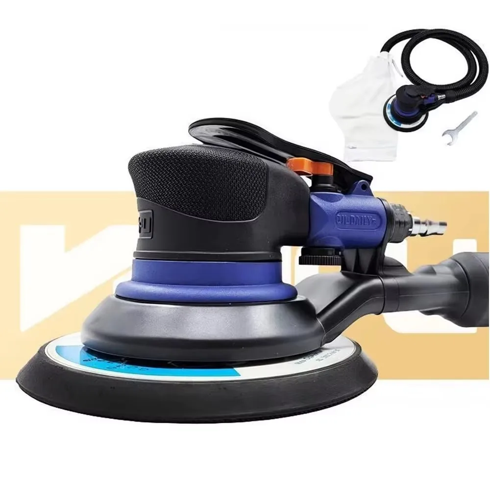 6" Industrial Pneumatic Orbital Sander Polisher – Self-Vacuuming Dust Extraction, 5mm Orbit, Air Powered for Car Metal Polishing
6" Industrial Pneumatic Orbital Sander Polisher – Self-Vacuuming Dust Extraction, 5mm Orbit, Air Powered for Car Metal Polishing