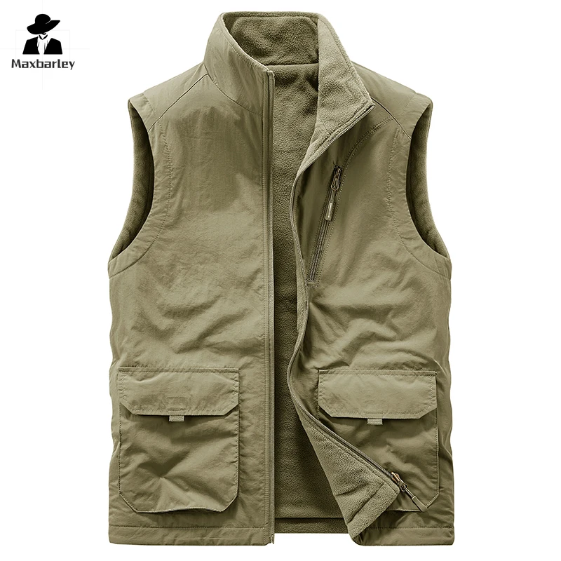 Fleece Vest Jacket Men's Winter Autumn Fashion Thick Warm 2-sided Sleeveless Jacket Outdoor Photography Fishing Pocket Work Vest
Fleece Vest Jacket Men's Winter Autumn Fashion Thick Warm 2-sided Sleeveless Jacket Outdoor Photography Fishing Pocket Work Vest