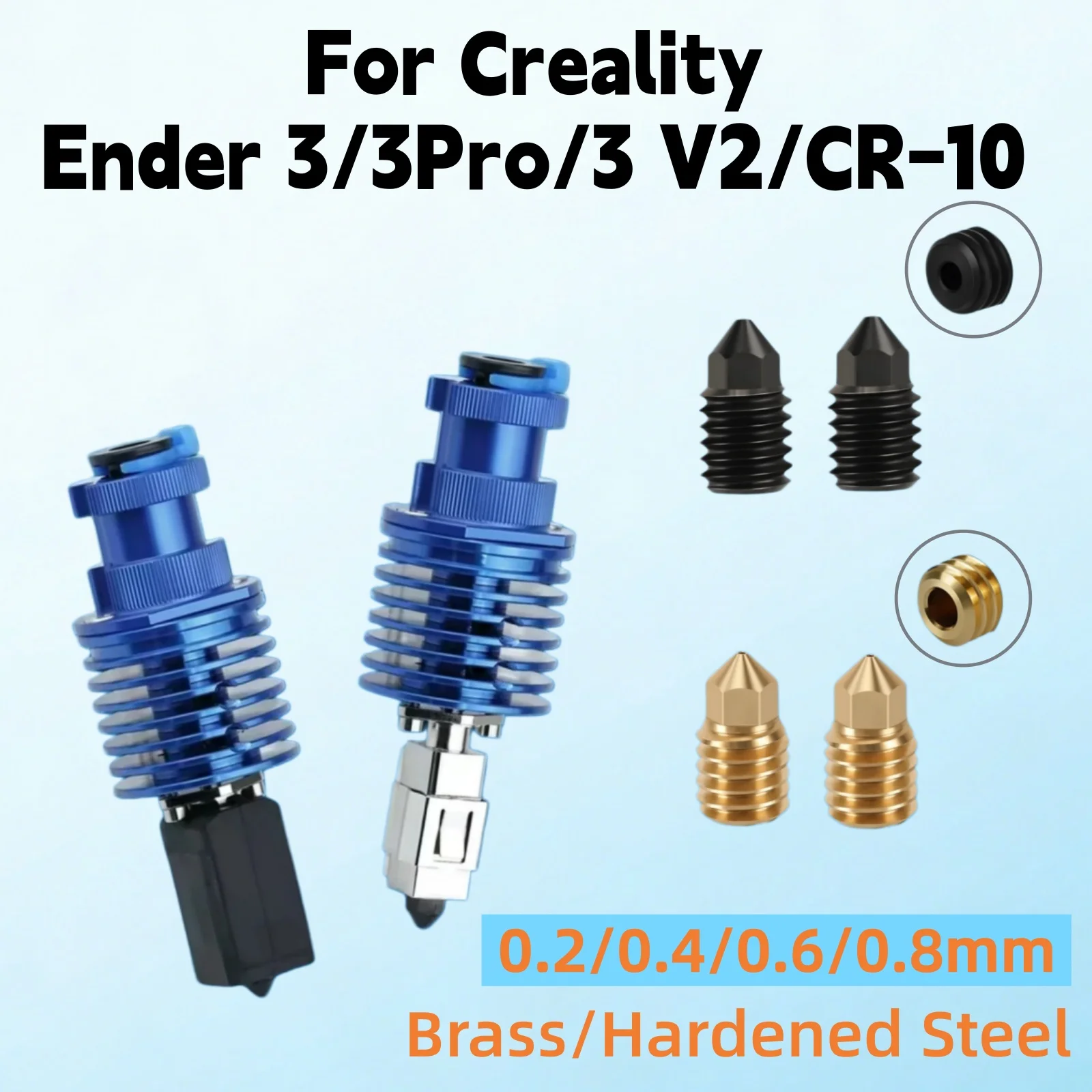 Модернизированный комплект хотэнда V6 для Creality Ender 3 / 3 Pro / 3 V2 / CR-10, высокоскоростная печатающая головка с соплом типа J-head
Модернизированный комплект хотэнда V6 для Creality Ender 3 / 3 Pro / 3 V2 / CR-10, высокоскоростная печатающая головка с соплом типа J-head