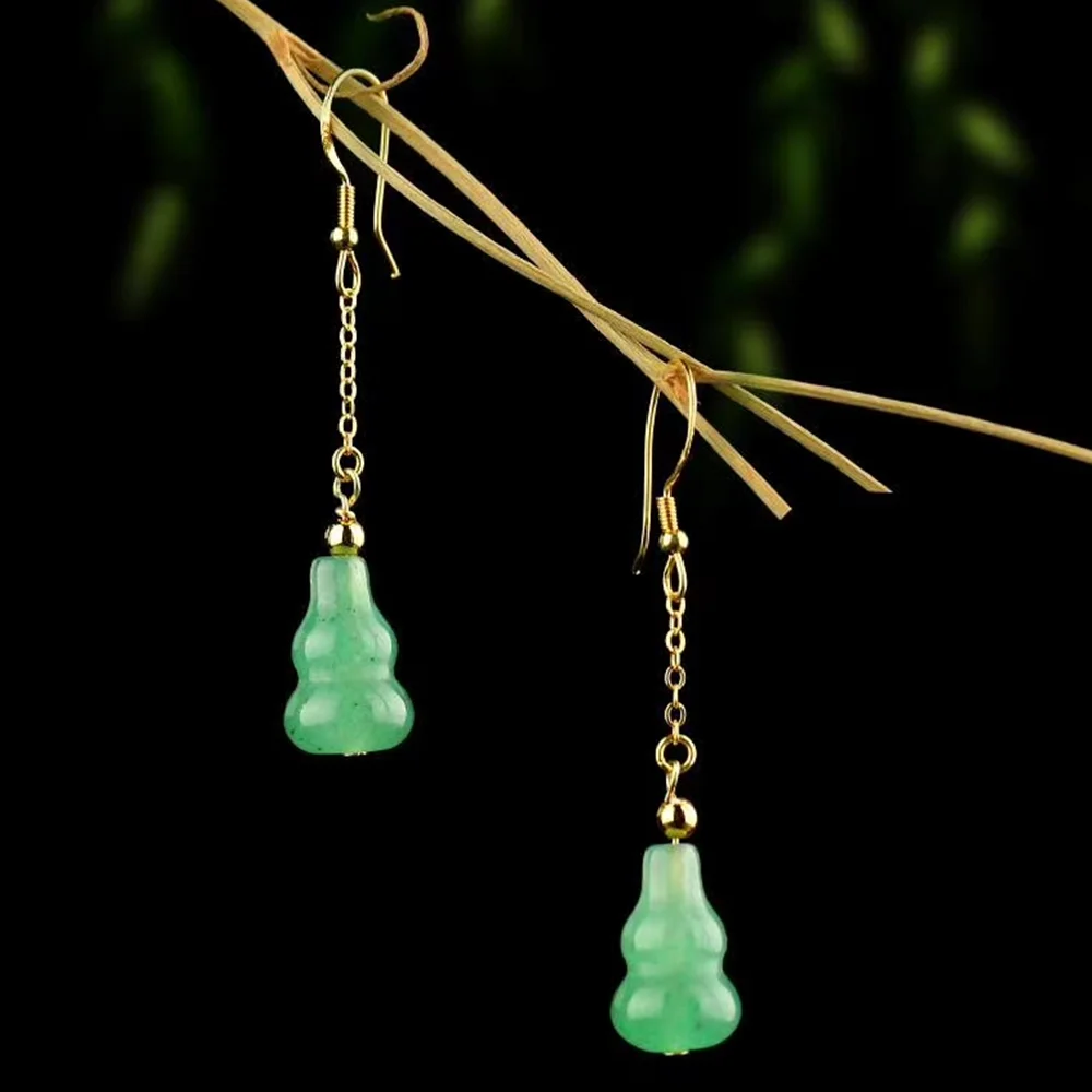 Green Cucurbit Handmade Earring Natural Hetian Jade Ear Ornaments Chain Fine Jewelry Accessories Festival GIFT
Green Cucurbit Handmade Earring Natural Hetian Jade Ear Ornaments Chain Fine Jewelry Accessories Festival GIFT